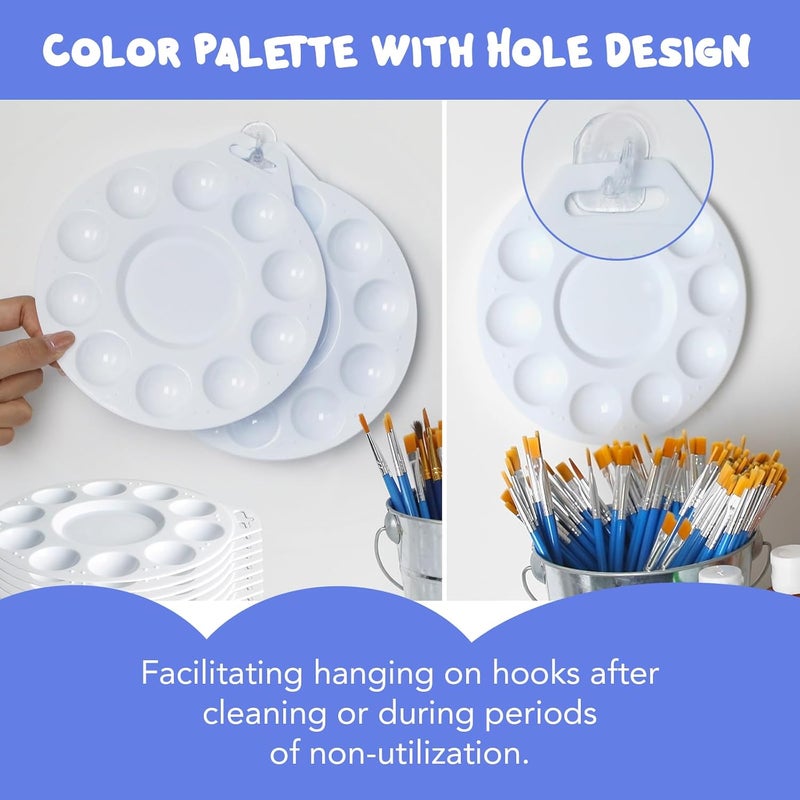 Halobios 30Pcs Paint Tray Palettes, Plastic Paint Pallets with Hanging Hole for Teachers or Students to Paints on School Project, Art Class or Have a Birthday Painting Part - Image 3